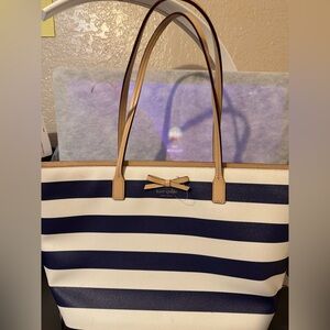 Kate Spade Blue and Cream Margareta Sawyer Striped Tote